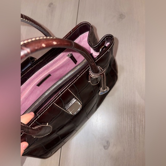 Dooney & Bourke Pink and Brown Tote Bag - Picture 3 of 13